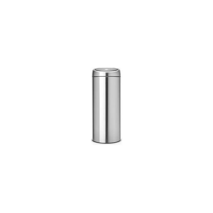 Brabantia 115462 Touch Bin New Pattumiera 30 L apertura soft touch secchio interno plastica colore Inox Satinato Anti Impronte