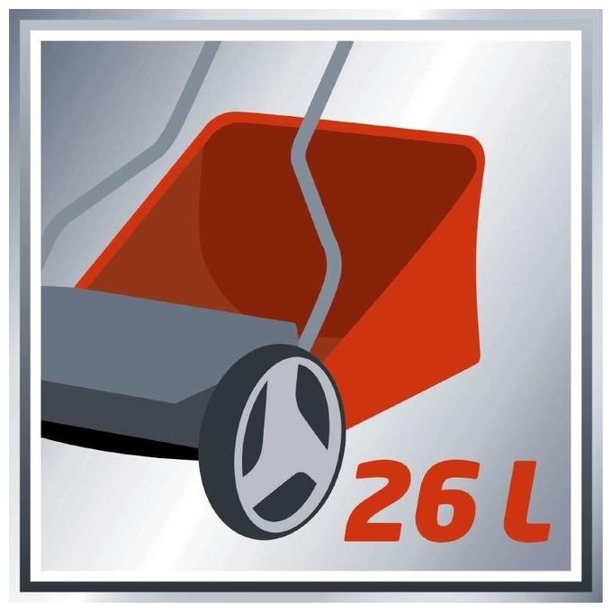 Einhell 3414161 GE-HM 38 S-F Tagliaerba a Spinta con 5 Coltelli Regolazione Altezza 4 Livelli 38 cm Capacita' 26 L colore Rosso Nero