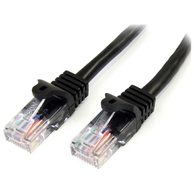 Startech 0.5m Black Cat5e Cavo Snagless Ethernet Cavo - utp