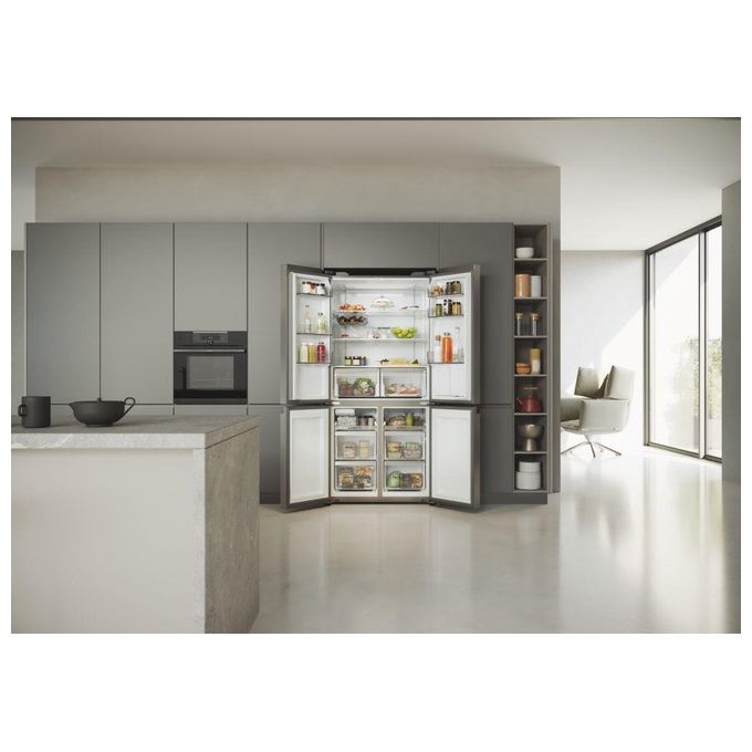 Haier HCR5919EHMP Cube 90 Serie 5 Frigorifero Americano Side by Side 525 L 190 cm Classe E 38 dB Total No Frost colore Inox