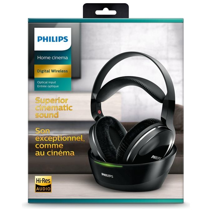 Philips SHD8850-12 Cuffie Auricolari Wireless Hi-Fi Stazione Docking Nero