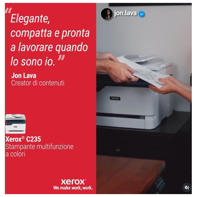 Xerox C235V_DNI Multifunzione Laser A4 Colore Stampa Copia Scansione Fax 22 ppm Wi-Fi Fronte Retro ADF Touch colore Bianco