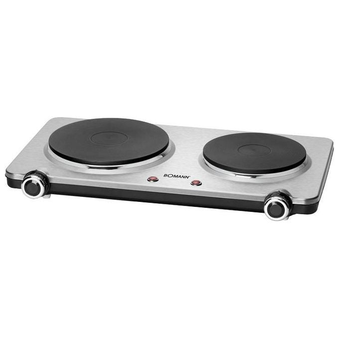 Bomann DKP 5033 Doppia Piastra di Cottura in Acciaio Inox e CB-2 Termostati Regolabili 2500W