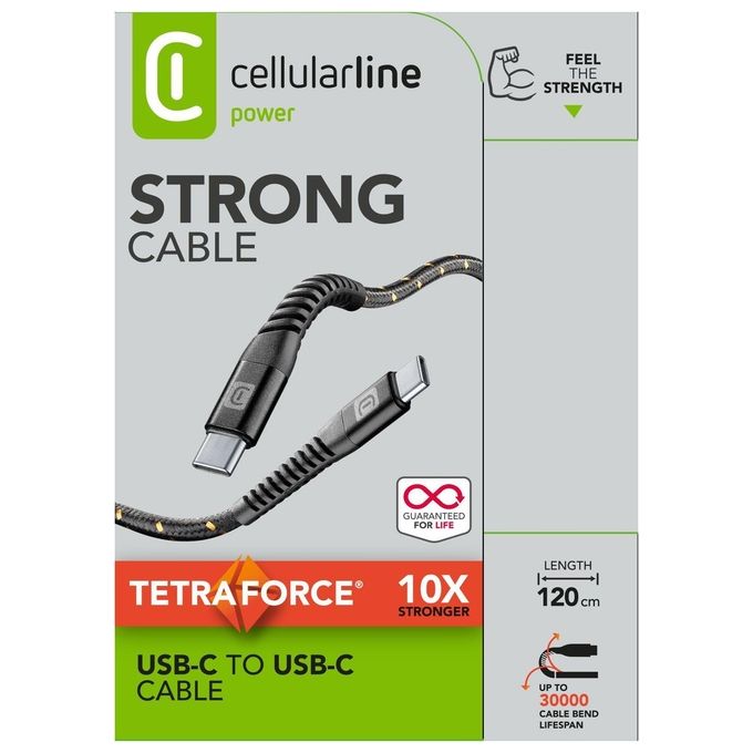 Cellular Line Extreme Cavo Usb-C a Usb-C Ultra Resistente Nero