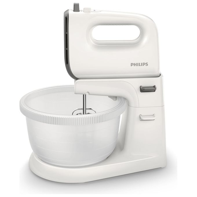 Philips HR3745-00 Viva Collection Sbattitore con base 450 W 5 velocita' Turbo ciotola 3 L fruste coniche colore Bianco