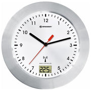 Bresser Optics Mytime bath rc Quartz wall Clock Cerchio Argento, Bianco