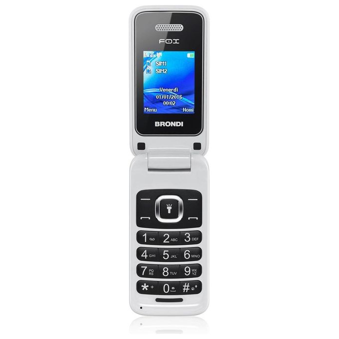 Brondi Fox Flip Attivo 1,77'' Fotocamera Dual Sim Radio fm Bianco