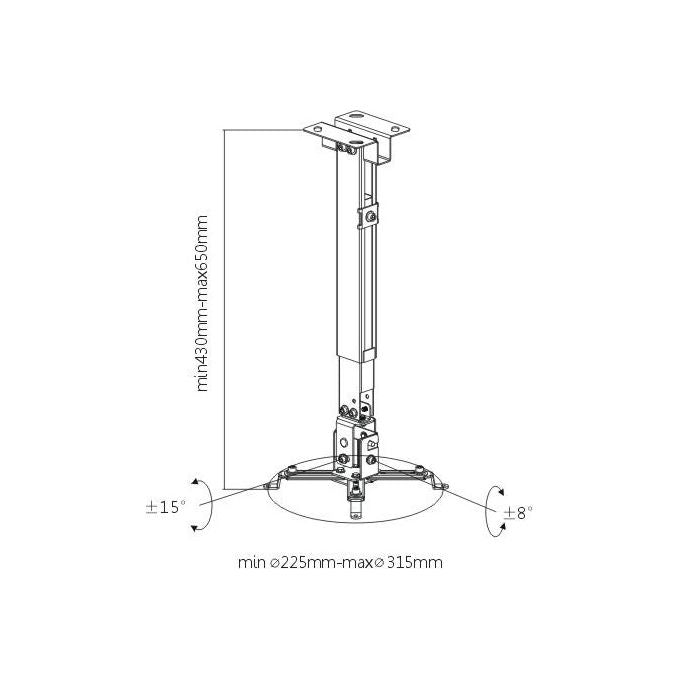 Link LKBR04 Braccio Supporto da Muro o Soffitto per Proiettore
