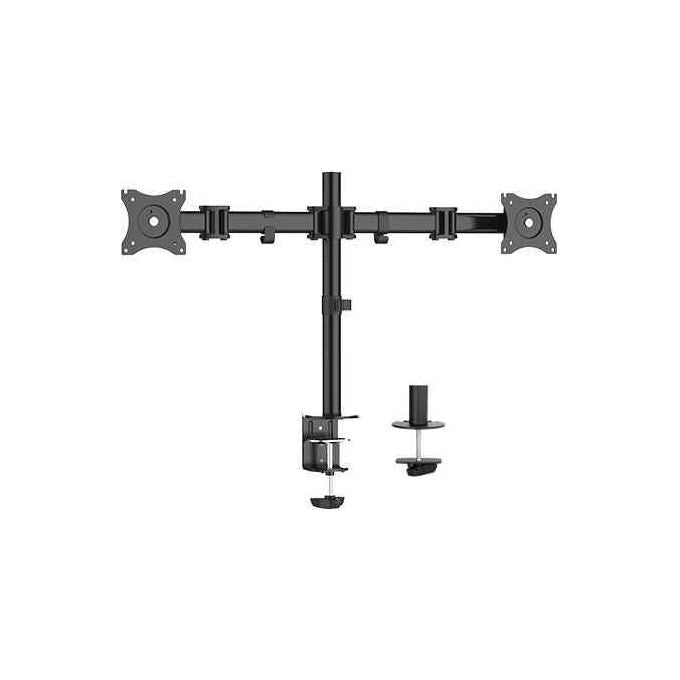 Link LKBR07 Braccio Supporto da Tavolo con Morsa per 2 Monitor 13-27'' Fino a 8Kg a 3 Snodi