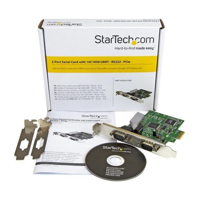 Startech - Comp. Cards and Adattatores 2-port pci Express Serial card W-16c1050 Uart-rs232 Serial card
