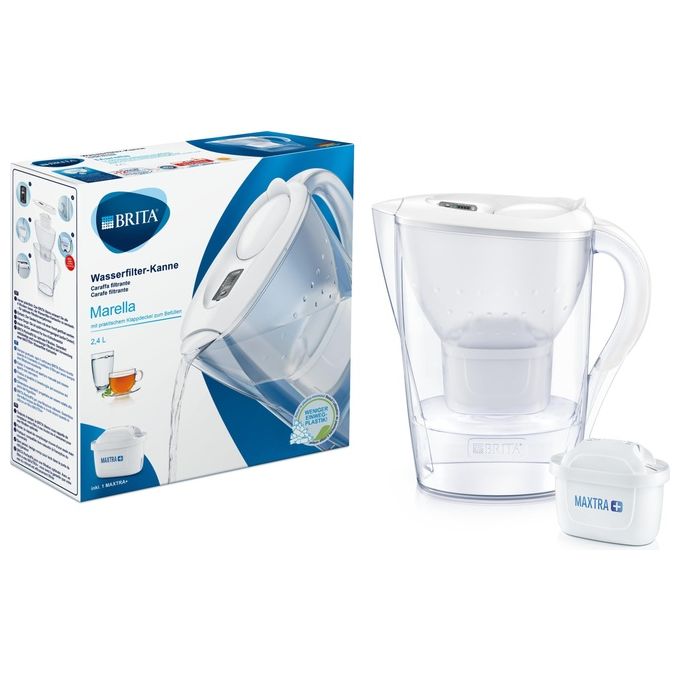 Brita 1024037 Marella Caraffa Filtrante 2,4 L filtro MAXTRA+ incluso colore Bianco Trasparente