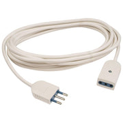 Polypool PP0382 Prolunga 5mt 10A Bianca Lineare da 5m Cavo H05vv-f 3x0,75mm Spina e Presa 10A