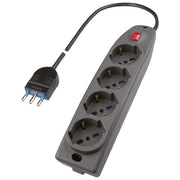 Polypool Multipresa 4 posizioni 16a nera 10-16a 2p+t e Shuko, 1,5m Cavo, Spina 16a C-inter., imq, ce