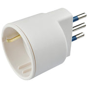 Poly Pool Adattatore Pluristandard Bianco 3 Prese 2 Italiane 1 Tedesca 10A