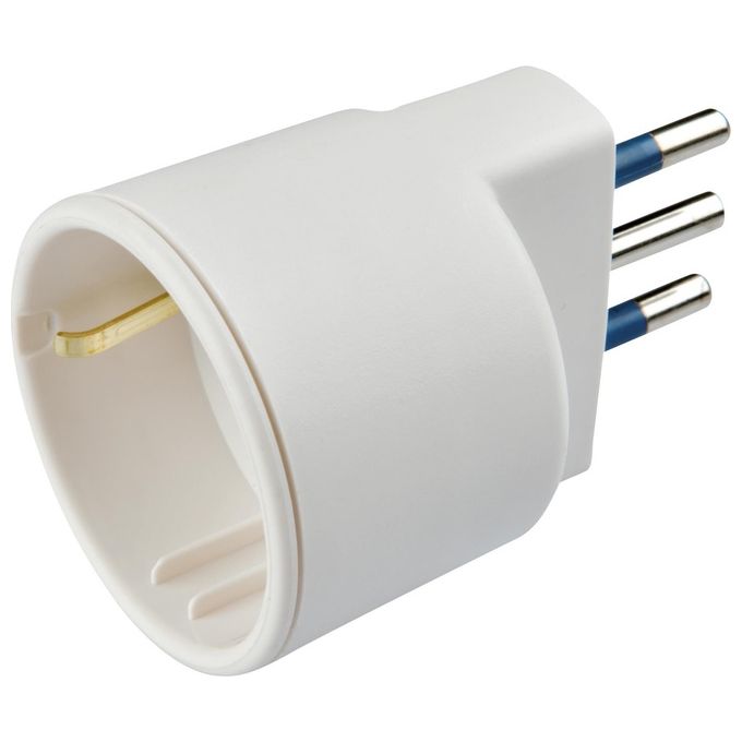 Poly Pool Adattatore Pluristandard Bianco 3 Prese 2 Italiane 1 Tedesca 10A