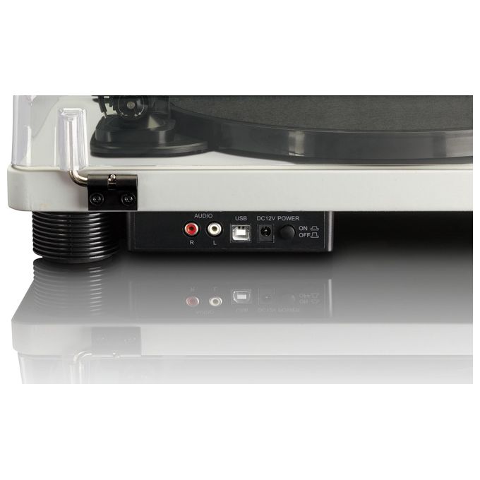 Lenco LS-50GY Giradischi con Altoparlanti Integrati 2x3W USB RCA 33 45 78 rpm colore Grigio