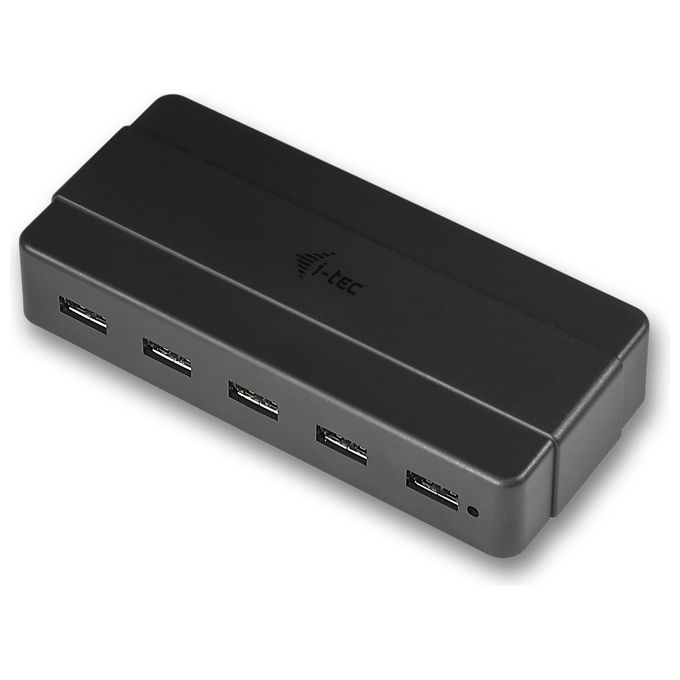 I-tec U3HUB742 Hub di Ricarica USB 3.2 Gen 1 7 Porte di cui 2 con Ricarica Rapida BC 1.2 Alimentatore Incluso Cavo 90 cm colore Nero