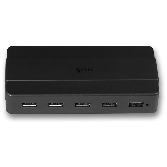 I-tec U3HUB742 Hub di Ricarica USB 3.2 Gen 1 7 Porte di cui 2 con Ricarica Rapida BC 1.2 Alimentatore Incluso Cavo 90 cm colore Nero