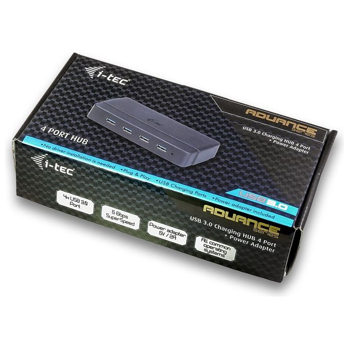 I-tec U3HUB445 Hub di Interfaccia Usb 3.0 Type-B 5000Mbit-s Nero