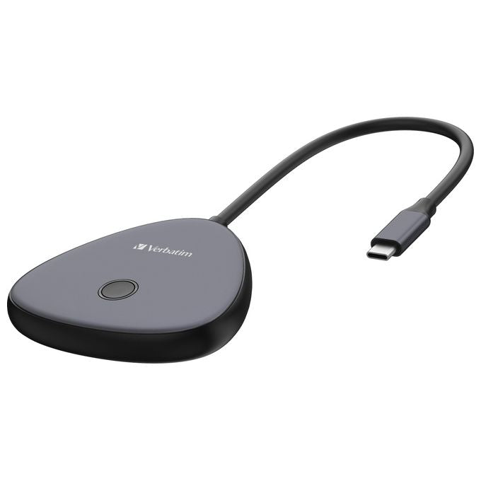 Verbatim 32147 Share My Screen Adattatore Wireless USB-C HDMI 4K 30 Hz con Porta USB-A Aggiuntiva colore Nero Grigio