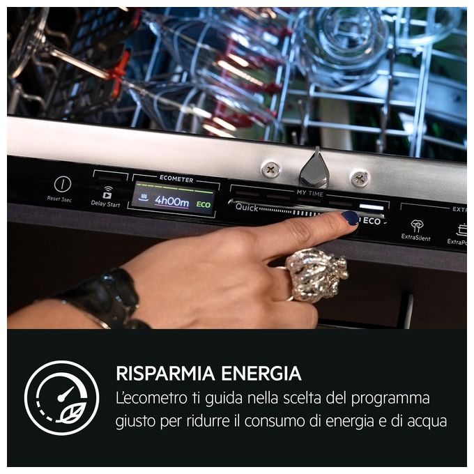 AEG FSE76738P Serie 7000 Lavastoviglie da Incasso 14 coperti Classe A 43 dB AirDry Wi-Fi Motore Inverter (82x60x56 cm) colore Acciaio Inossidabile