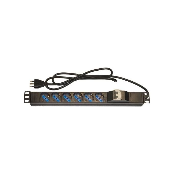 Link multipresa alimentazione per rack 19'' con 6 prese universali tripolari-schuko magnetotermica