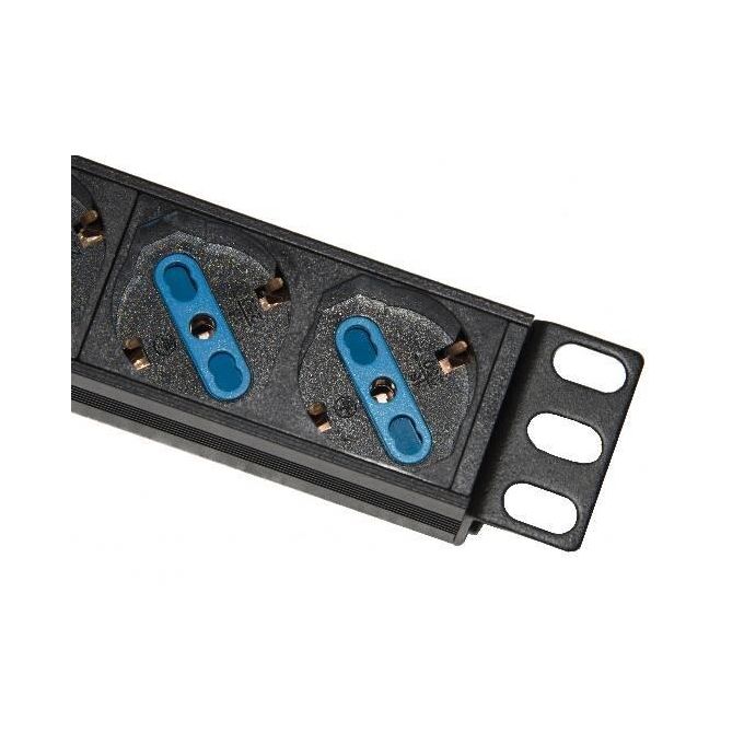 Link multipresa alimentazione per rack 19'' con 6 prese universali tripolari-schuko magnetotermica