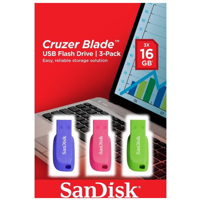 Sandisk Cruzer Blade 16Gb 3pack