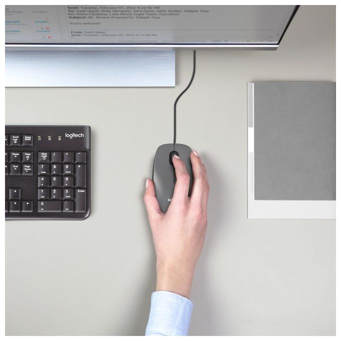 Logitech M100 Mouse Ambidestro USB Tipo A Ottico 1000 DPI
