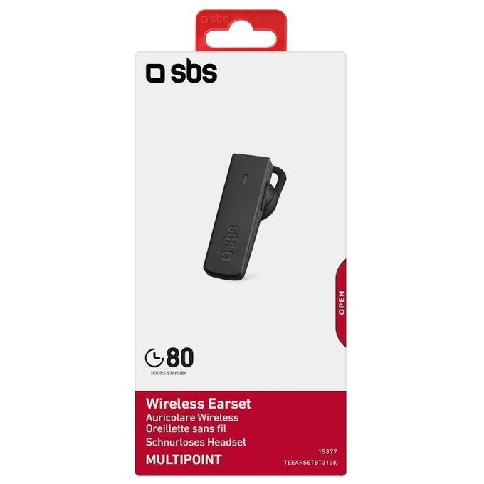 Sbs Auricolare Bluetooth 4.1 con Microfono Nero