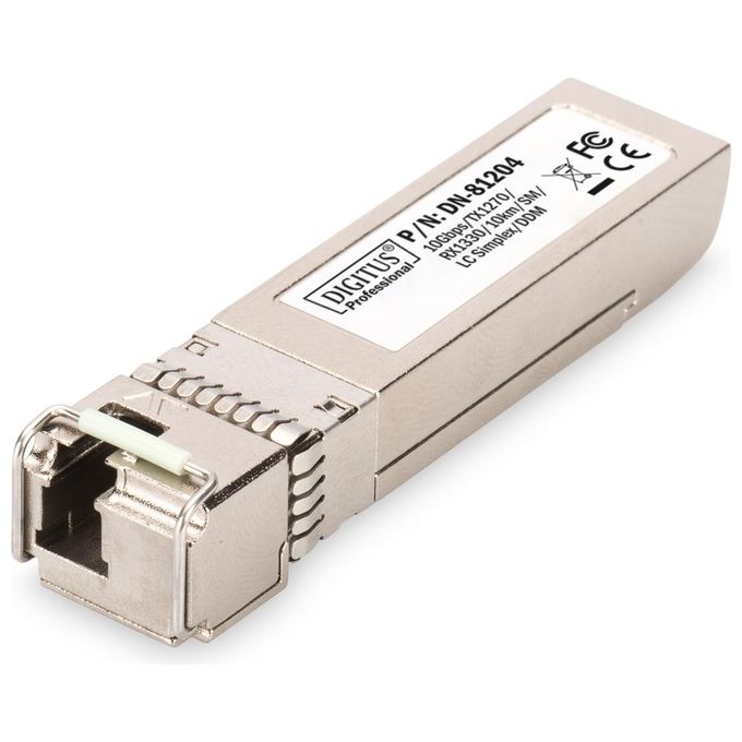 Digitus DN-81204 Modulo SFP+ Bidirezionale 10 Gbps Monomodale TX1270 RX1330 10 km LC colore Metallico