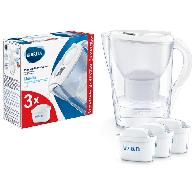 Brita Marella Caraffa Filtrante per Acqua KIT_ 3 Filtri Maxtra+ Inclusi