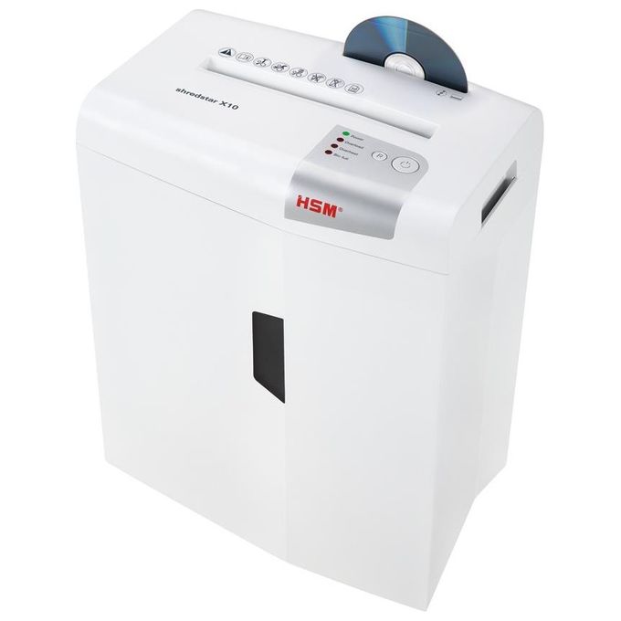 HSM X10 Distruggi Documenti Particle-Cut Shredding 22cm 58dB Argento-Bianco