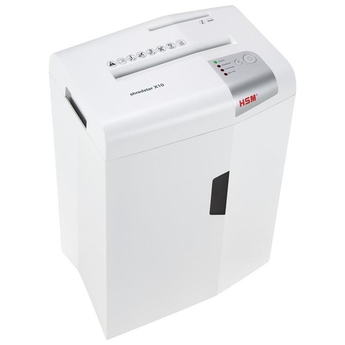 HSM X10 Distruggi Documenti Particle-Cut Shredding 22cm 58dB Argento-Bianco