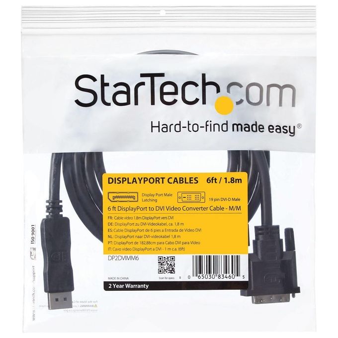 StarTech Cavo convertitore video DisplayPort a DVI da 1,80 m - M-M