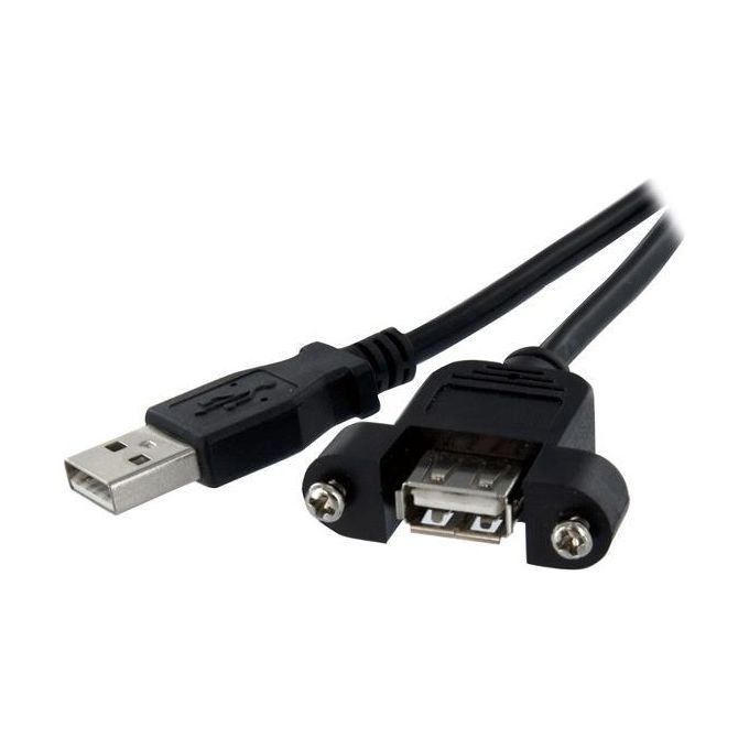 StarTech Cavo Prolunga USB 2.0 per montaggio a pannello di Tipo A-A Femmina A - Maschio A  - 30 cm