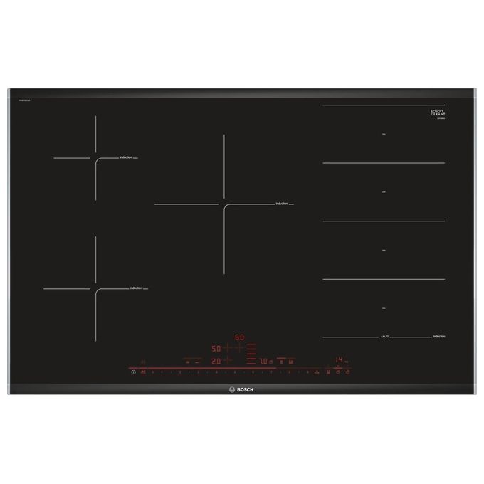 Bosch PXV875DC1E Serie 8 Piano Cottura a Induzione 5 Zone FlexInduction PerfectFry 17 Livelli di potenza 80 cm Nero