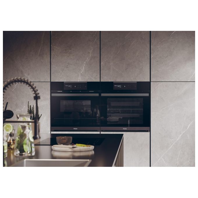 Haier 33703230 I-Message Steam Series 6 Forno da incasso elettrico a vapore 70 L Classe A+ Wi-Fi Bluetooth hOn pirolitico (59.5x59.5x56.8 cm) colore Nero