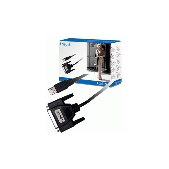 Logilink cavo adattatore da usb ''a'' - connettori 25 poli per stampante parallela