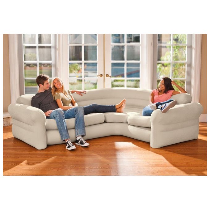 Intex Sofa' Gonfiabile Beige 2.57 m x 2.03 m x 76 cm per Piscine e Campeggio
