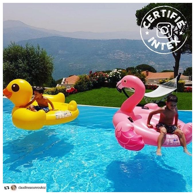 Intex 57558NP Gonfiabile Cavalcabile Fenicottero 142x137x97 cm colore Rosa
