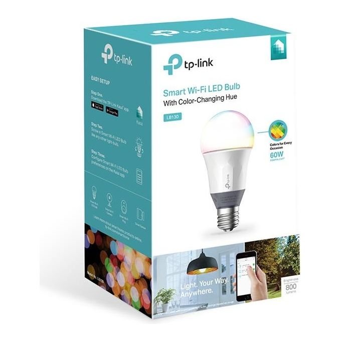 TP-LINK Lampada a led Smart Wi-fi Colorata(2500-9000k) a19 220-240v-50hz,60w funzionamento con app