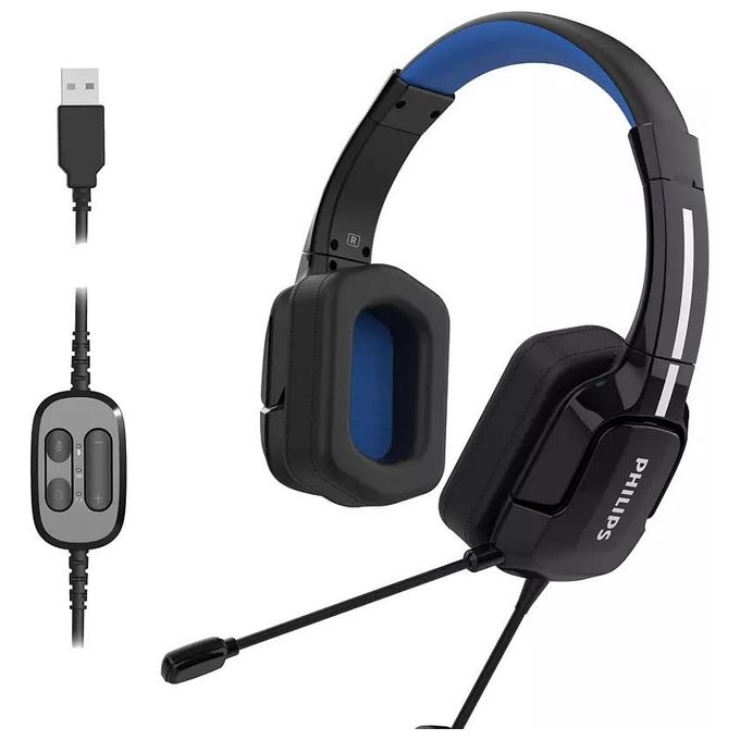 Philips TAGH401-00 Cuffie da Gioco Leggere con Surround Immersivo e Fascia Regolabile Nero