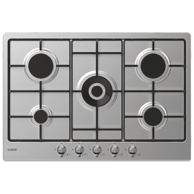 Candy CHW74WTX Piano Cottura a Gas 5 Zone 75 cm Acciaio Inox