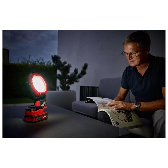 Einhell 2320120 GC-OL 18-1500 Li-Solo Illuminazione da tavolo da esterno LED 1500 lm 36 LED 18 V colore Nero Rosso