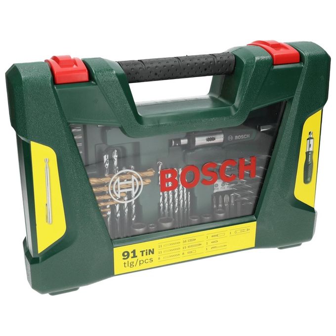 Bosch V-Line Titanium Set di Punte Trapano e Chiavi 91 Pezzi