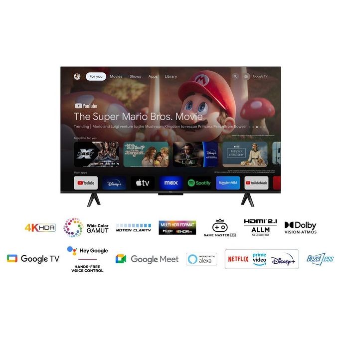 TCL 43P79B Serie P7 Smart TV LED 43'' 4K Ultra HD Google TV Dolby Atmos colore Titanio