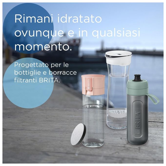 Brita 4006387051761 MicroDisc Filtro Acqua per Borraccia Fill and Go Active Vital 3 Pezzi Carboni Attivi 150 L durata