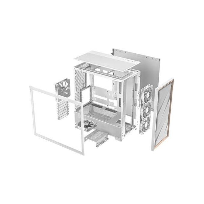 Antec FLUX WHITE Case PC Mid Tower con Vetro Temperato e Pannello Frontale in Legno di Betulla Supporto Radiatore 420 mm 5 Ventole PWM Incluse colore Bianco