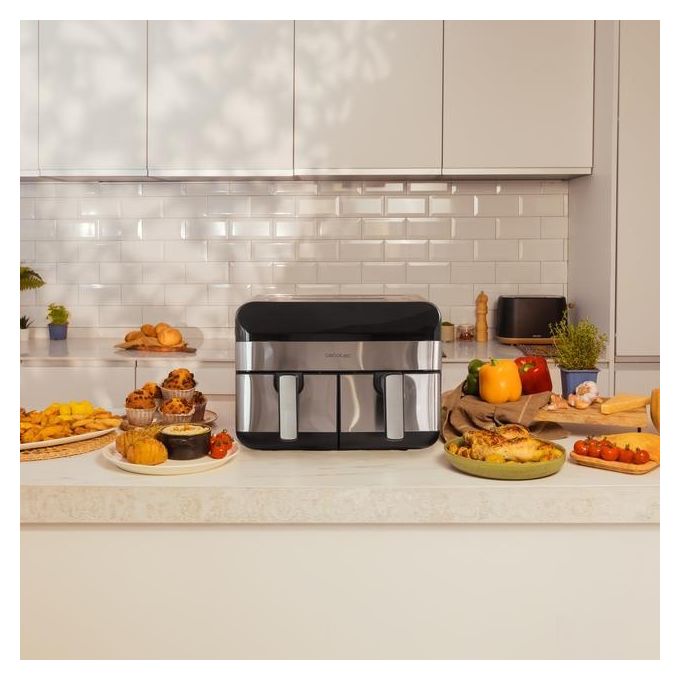Cecotec 03489 Advance 9000 Friggitrice ad aria 9 L 2800 W 8 programmi Touch colore Nero Acciaio inox